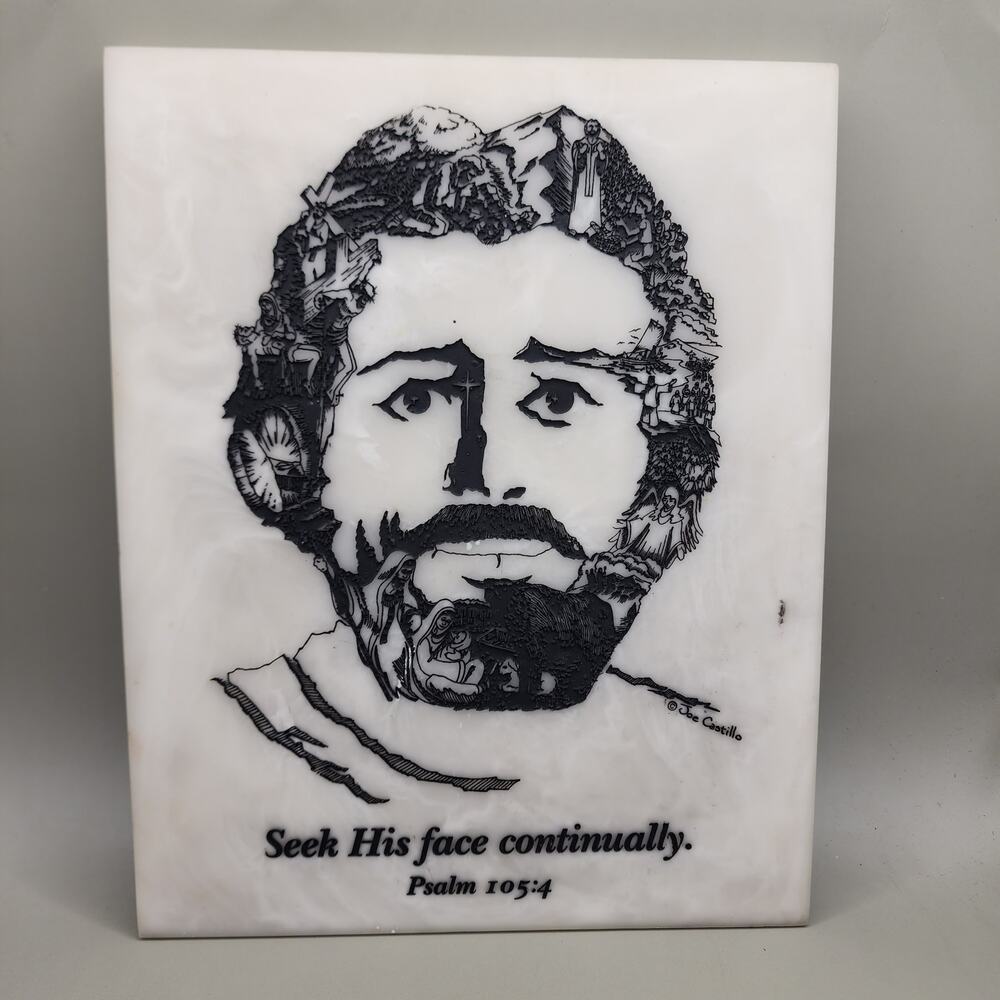 Face of Christ Joe Castillo Seek The Lord Psalm 105:4 Etched 10" Very rare